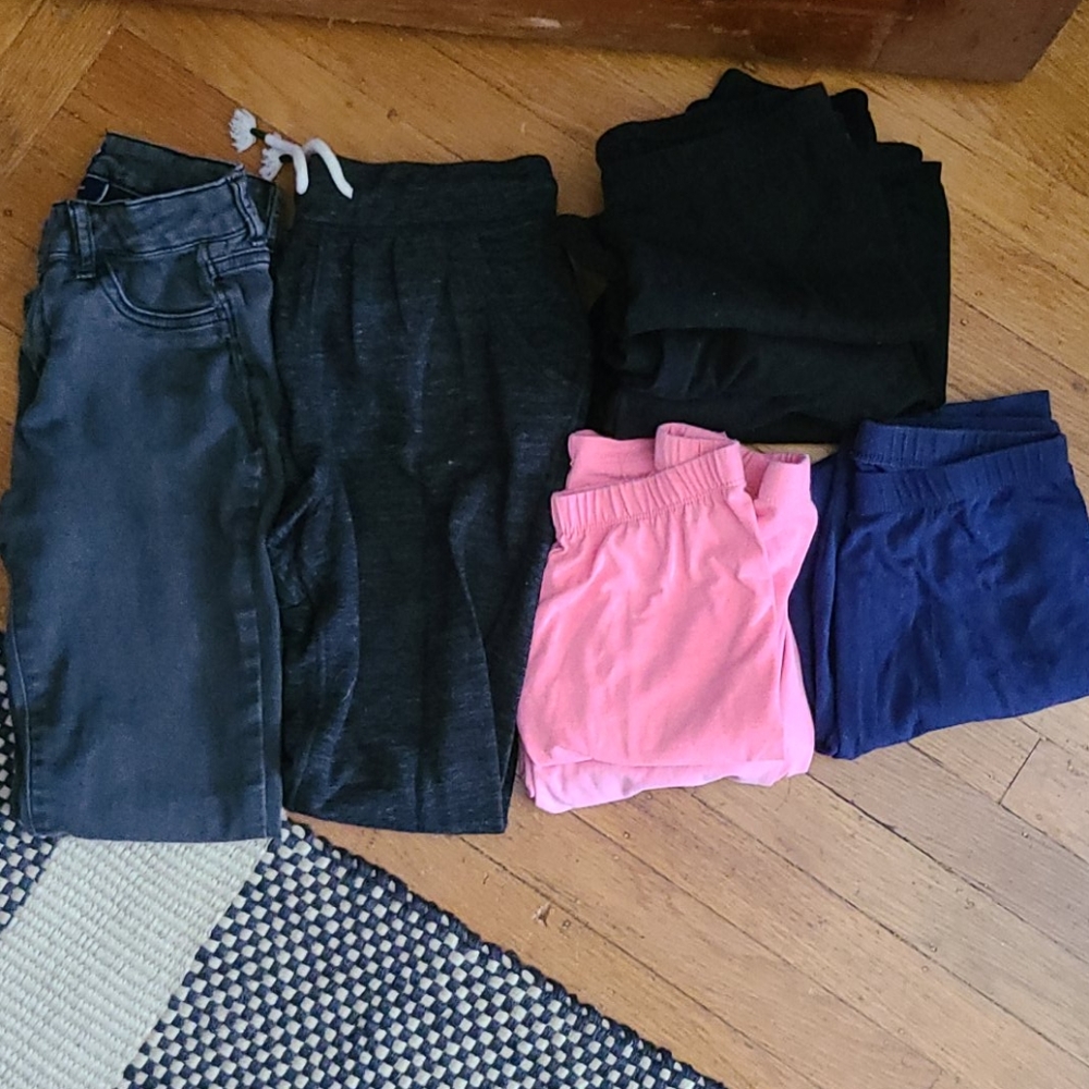 Lot of 9 10/12 girl leggings, sweats & jeans
